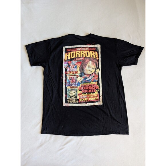 2018 Universal Orlando Halloween Horror Nights Chuckie Klown Black T-Shirt SZ XL - Picture 1 of 7